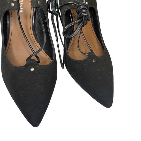 NEW Donald J Pliner Black Pella Leather Suede Pointed Toe Heels Size 9.5 shoes - Picture 4 of 13